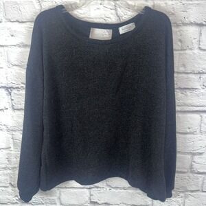 Kaileigh Women's NWOT Black Sparkle Open Back Holiday Dressy Sweater Size Large